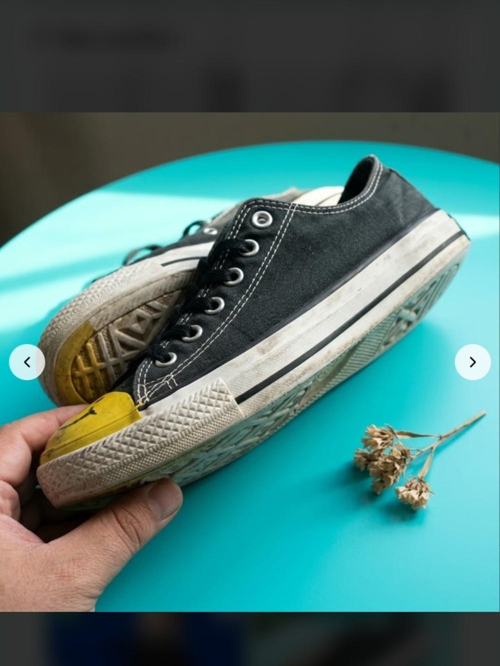 Converse Kids Black Low-Top Canvas Sneakers with Yellow Toe Cap
